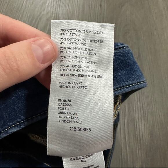 We The Free People Riley Slit High Rise Split Hem Dark Wash Skinny Jeans Size 25 - Picture 7 of 10